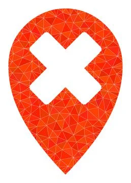 Vector Wrong Place Lowpoly Icon 스톡 일러스트