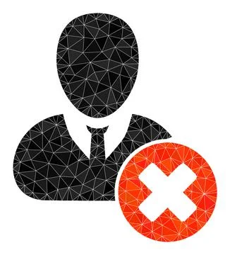 Vector Wrong User Lowpoly Icon 스톡 일러스트