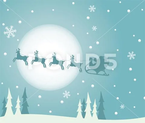 Vector xmas holiday background with santa Stock Illustration
