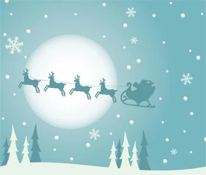 Vector xmas holiday background with santa Stock Illustration