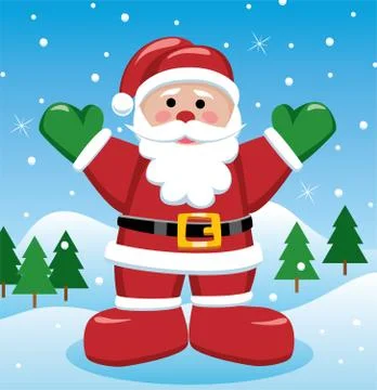Vector xmas illustration of santa Illustrazione stock