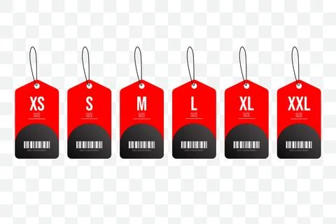 Vector XS S M L XL XXL Clothing size labels set Stock Illustration