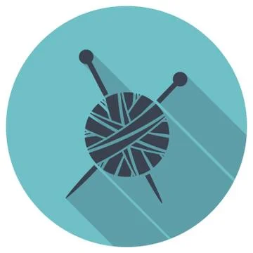 Vector yarn ball knit icon Stock Illustration