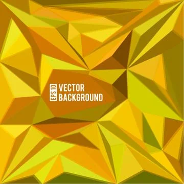 Vector yellow abstract polygonal background Stock Illustration