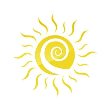 Vector yellow abstract sun symbol イラスト素材