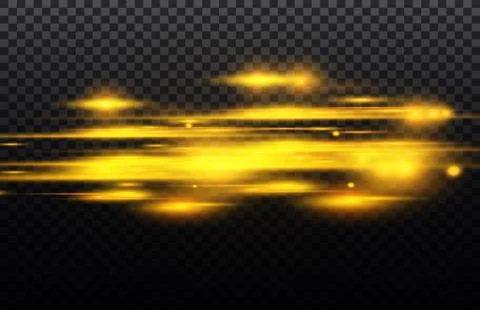 Vector yellow and blue special effect. Luminous stripes on a transparent Stock Illustration