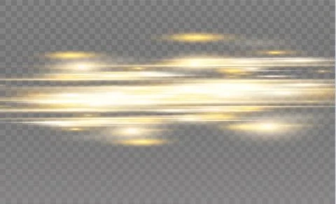 Vector yellow and blue special effect. Luminous stripes on a transparent Stock Illustration