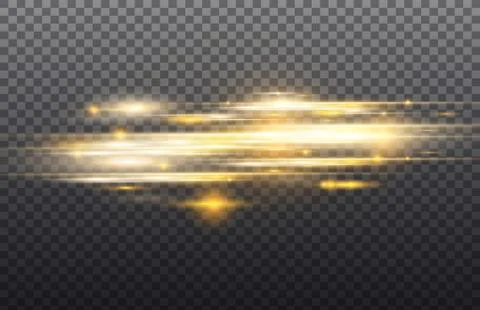 Vector yellow and blue special effect. Luminous stripes on a transparent Stock Illustration