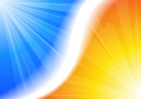 Vector : Yellow and blue with sun shining Stock Illustration