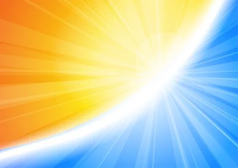 Vector : Yellow and blue with sun shining Stock Illustration