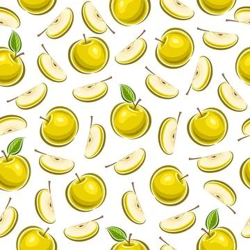 Vector Yellow Apple seamless pattern Stock Illustration