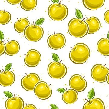 Vector Yellow Apple seamless pattern Stock Illustration