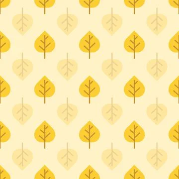 Vector Yellow Aspen leaves repeat pattern background design Illustrazione stock