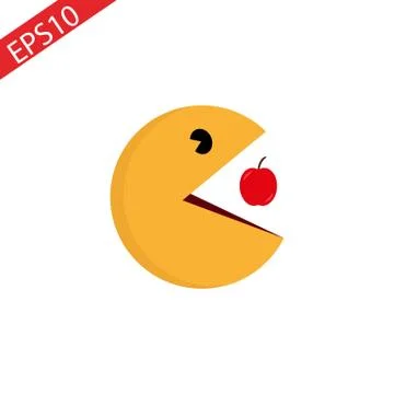 Vector yellow ball icon symbol sign on white.Game Character. eps 10 Stock Illustration