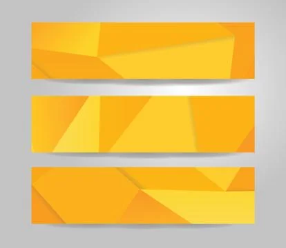 Vector yellow banner set. Concept geometric design Stock Illustration