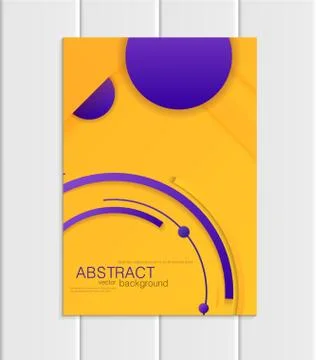 Vector yellow brochure A5 or A4 format material design element corporate style Ilustração Stock