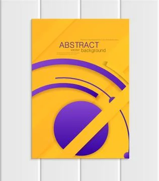 Vector yellow brochure A5 or A4 format material design element corporate style Stock Illustration