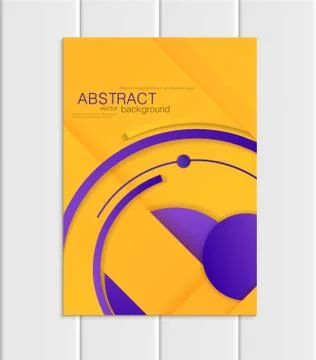 Vector yellow brochure A5 or A4 format material design element corporate style Stock Illustration