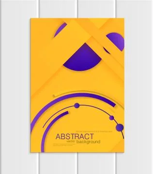 Vector yellow brochure A5 or A4 format material design element corporate style Ilustração Stock
