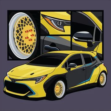 Vector yellow car Stock Illustration