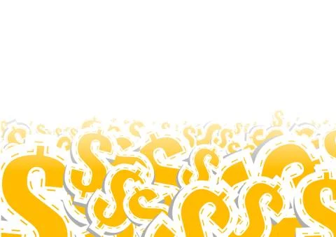 Vector : Yellow dollar sign on white background Stock Illustration