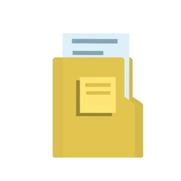 Vector Yellow folder with documents. Stock Illustration