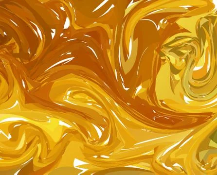 Vector Yellow Hand drawn artwork on water marble texture. Liquid paint patter 스톡 일러스트