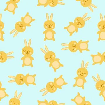 Vector yellow hare seamless pattern Illustrazione stock