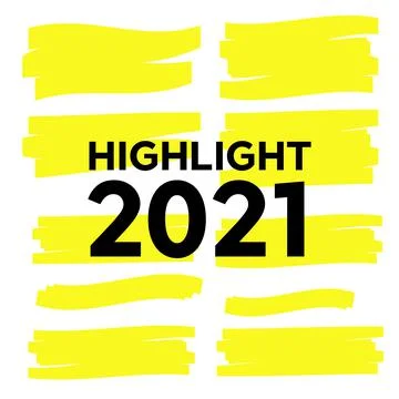 Vector yellow highlighter brush lines. Brush pen underline. Yellow watercolor Stock Illustration