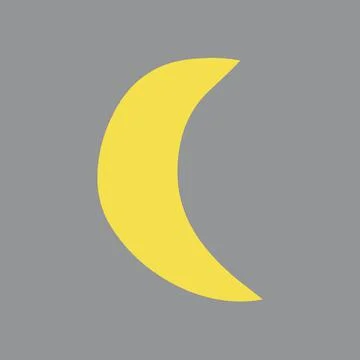 Vector yellow outline illustration of the moon isolated on a gray background Stock Illustration