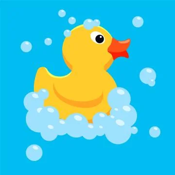 Vector yellow rubber duck toy Stock Illustration