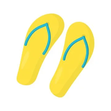 Vector yellow sandals for vacation Stock Illustration
