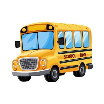 Vector yellow school bus back to school isolated on white background Stock Illustration