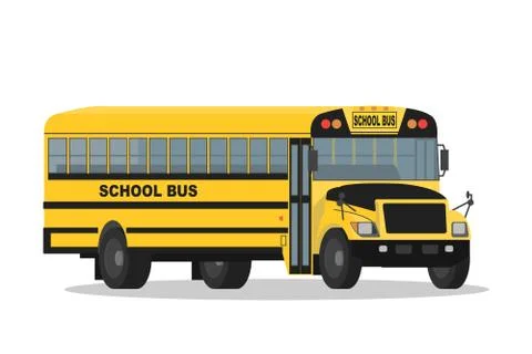 Vector yellow school bus isolated on white background 库存插图