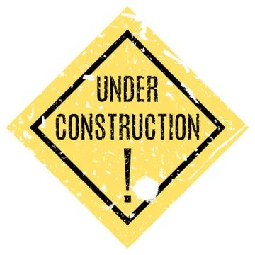 Vector. Yellow sign on the web site under reconstruction. Stock Illustration