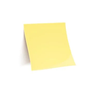 Vector yellow stick note isolated on white background Stock Illustration