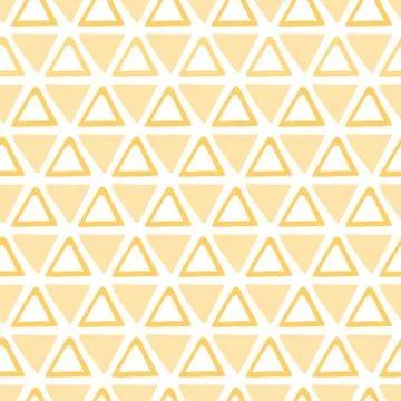 Vector yellow summer triangle seamless hand drawn pattern. Hipster template Illustrazione stock