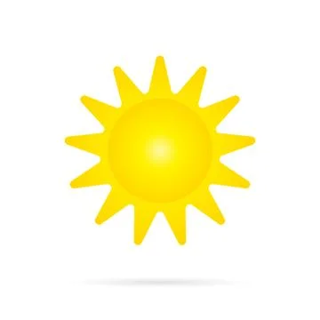 Vector Yellow Sun Icon. Stock Illustration