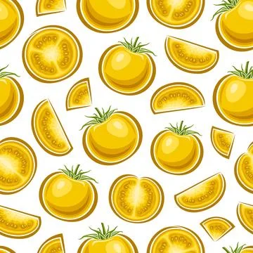 Vector Yellow Tomato seamless pattern Stockillustratie