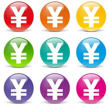 Vector yen icons Stock Illustration