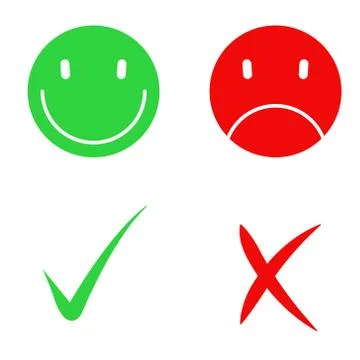 Vector Yes and No check symbol marks Illustrazione stock