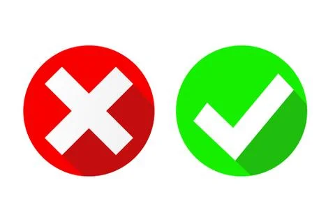 Vector Yes and No check marks on circles, stock vector illustration Illustrazione stock