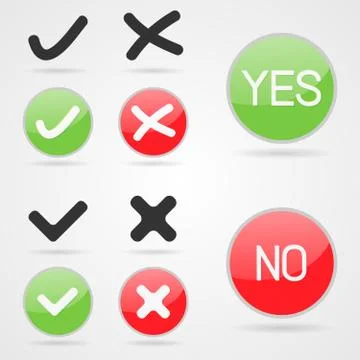 Vector yes no buttons Stock Illustration