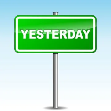 Vector yesterday signpost Stock Illustration