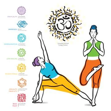 Vector yoga asanas illustration. Иллюстрация