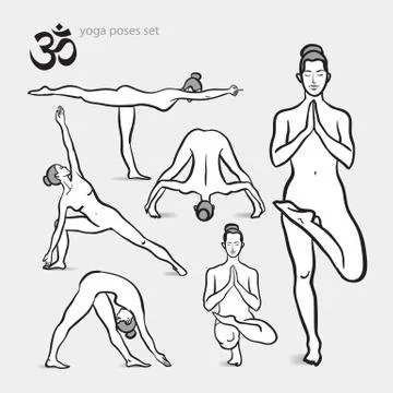 Vector yoga asanas illustration Иллюстрация