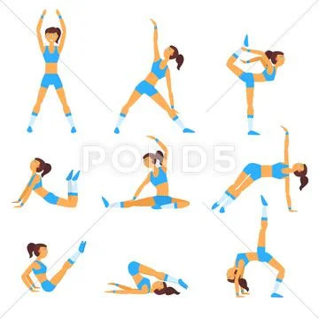 Vector yoga illustration Healthy lifestyle Stock Illustration