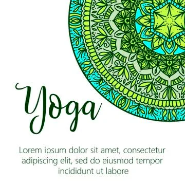 Vector yoga illustration. Template of poster for International Yoga Day. Flye Stock Illustration