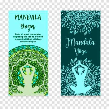 Vector yoga illustration. Template of poster for International Yoga Day. Flye Stock Illustration