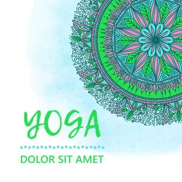 Vector yoga illustration. Template of poster for International Yoga Day. Flye Stock Illustration